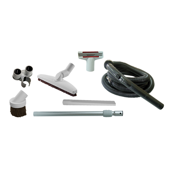 Quick cleaning set for central vacuum cleaners